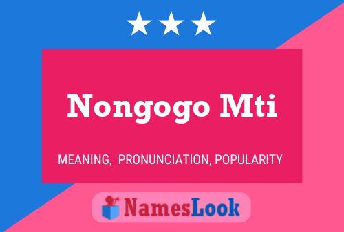 Nongogo Mti Name Poster