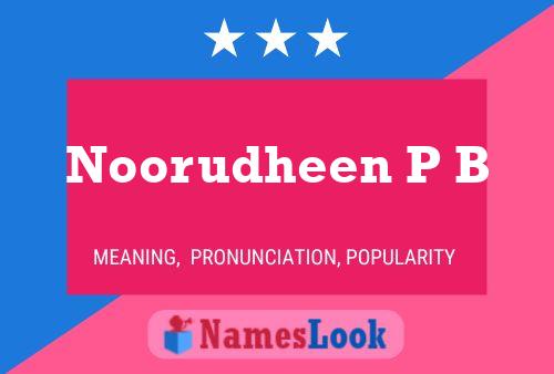 Noorudheen P B Name Poster