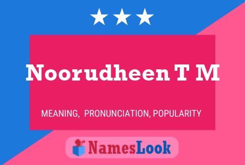 Noorudheen T M Name Poster