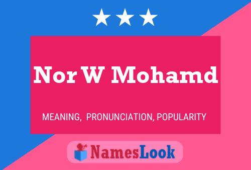 Nor W Mohamd Name Poster