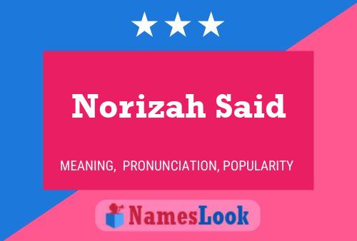 Norizah Said Name Poster