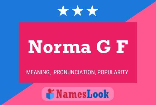 Norma G F Name Poster