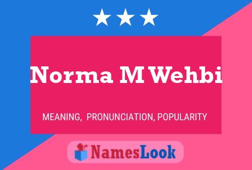 Norma M Wehbi Name Poster