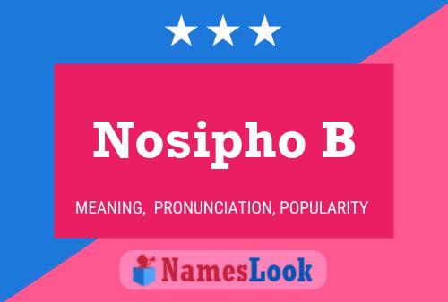 Nosipho B Name Poster