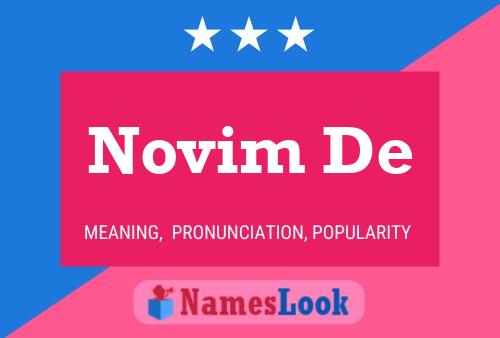 Novim De Name Poster