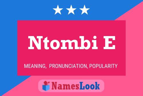 Ntombi E Name Poster