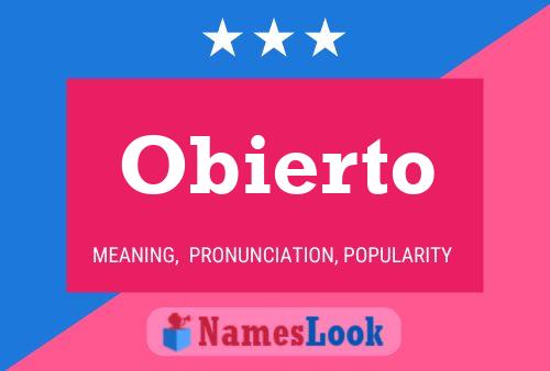 Obierto Name Poster