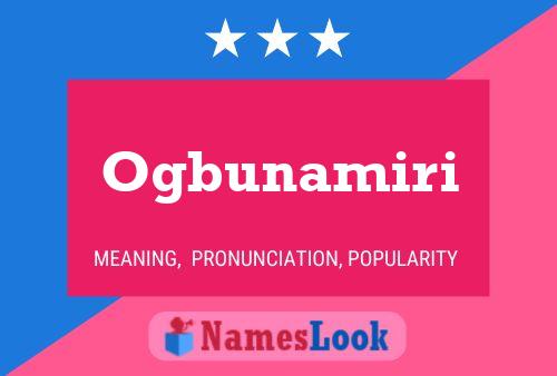 Ogbunamiri Name Poster