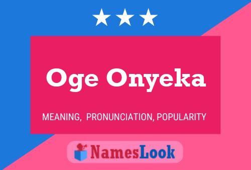 Oge Onyeka Name Poster