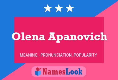 Olena Apanovich Name Poster