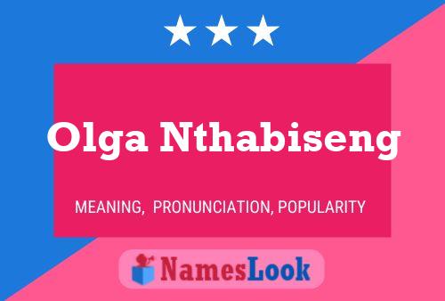 Olga Nthabiseng Name Poster