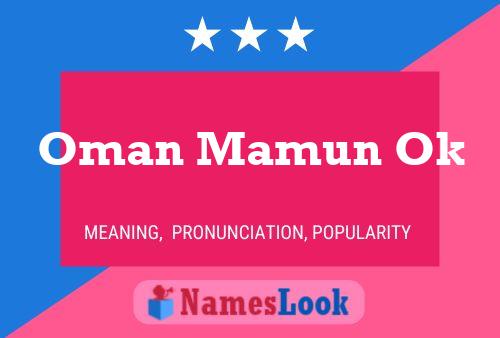 Oman Mamun Ok Name Poster