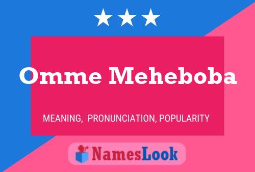 Omme Meheboba Name Poster