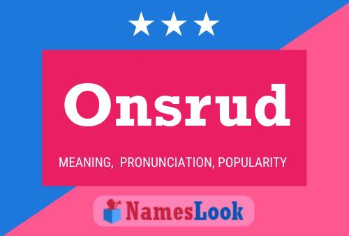 Onsrud Name Poster