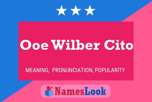 Ooe Wilber Cito Name Poster