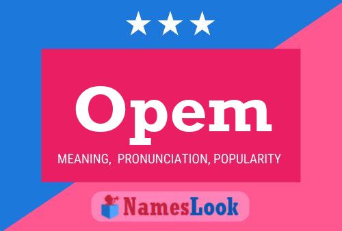 Opem Name Poster