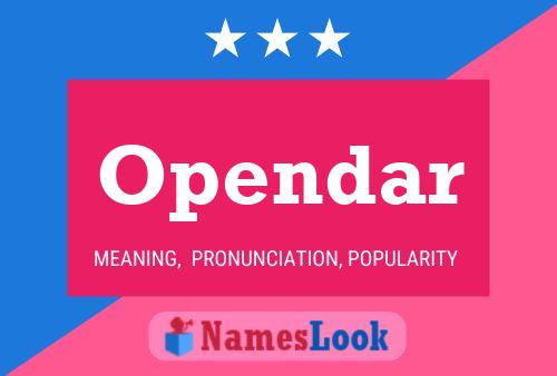 Opendar Name Poster