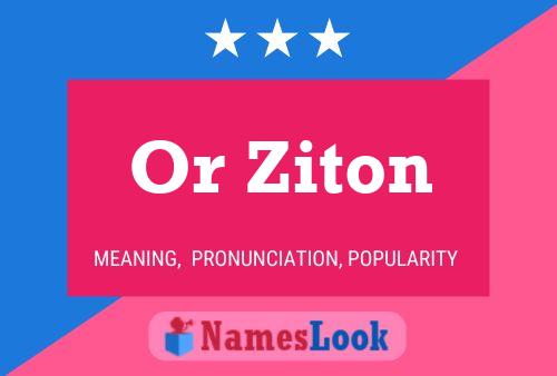 Or Ziton Name Poster