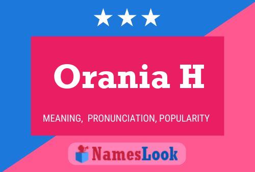 Orania H Name Poster