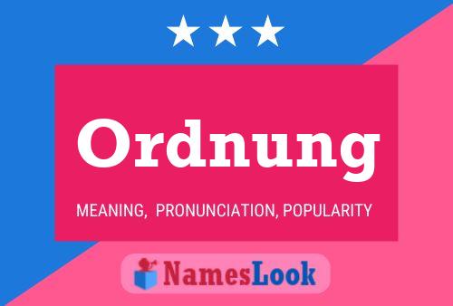 Ordnung Name Poster