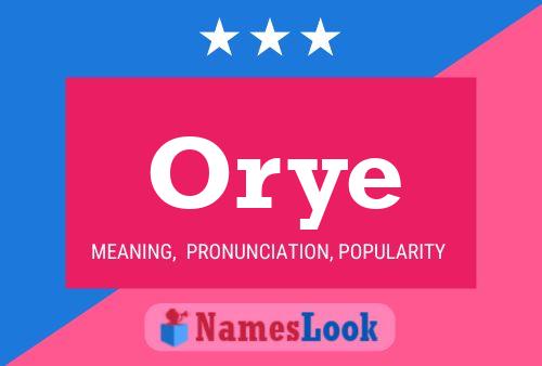 Orye Name Poster