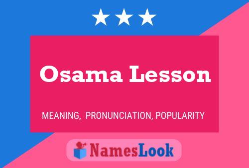 Osama Lesson Name Poster