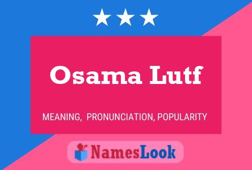 Osama Lutf Name Poster