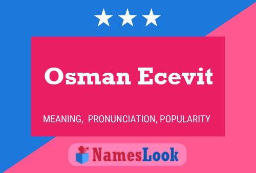 Osman Ecevit Name Poster