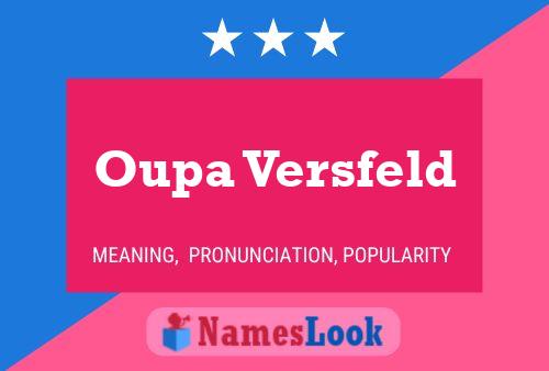 Oupa Versfeld Name Poster