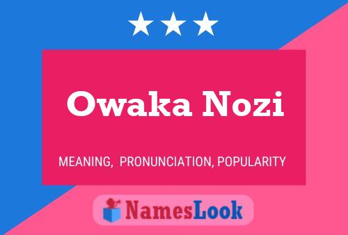 Owaka Nozi Name Poster