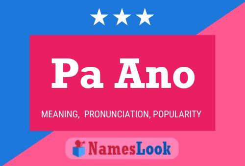 Pa Ano Name Poster