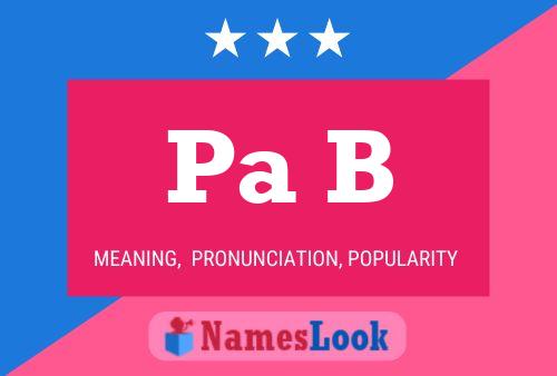 Pa B Name Poster