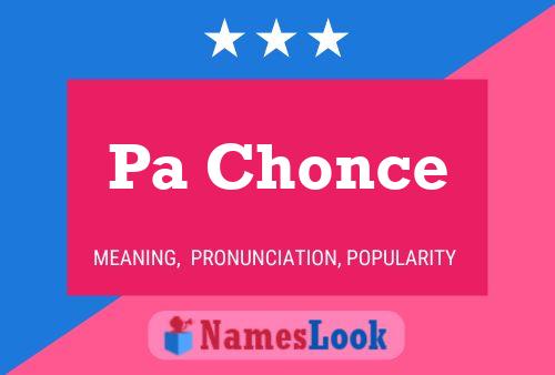 Pa Chonce Name Poster