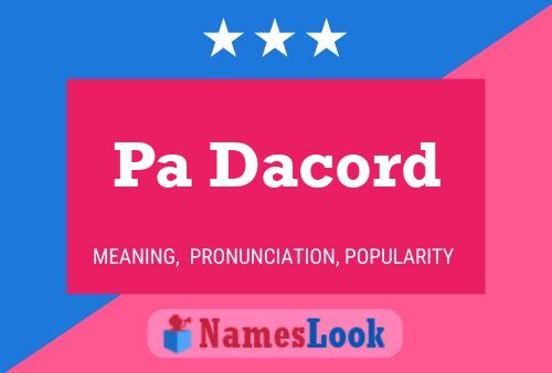 Pa Dacord Name Poster