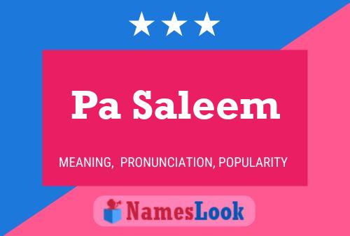 Pa Saleem Name Poster