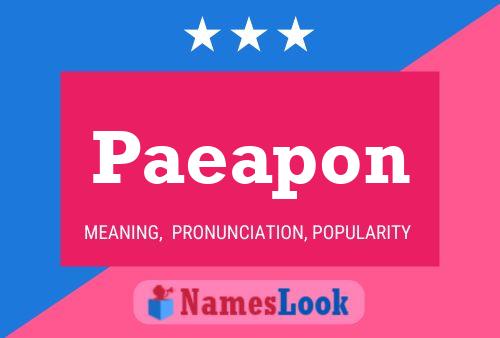 Paeapon Name Poster