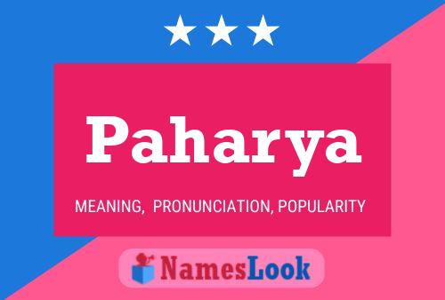 Paharya Name Poster