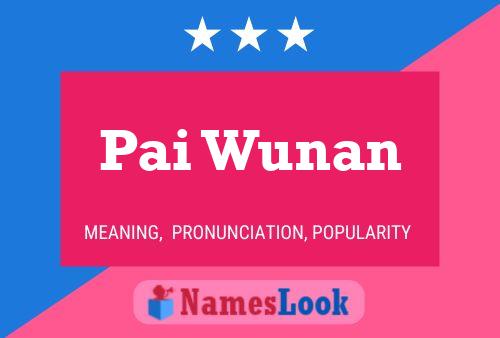 Pai Wunan Name Poster