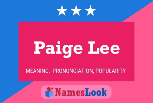 Paige Lee Name Poster