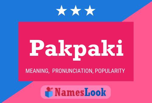 Pakpaki Name Poster