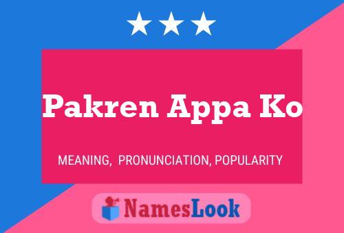 Pakren Appa Ko Name Poster