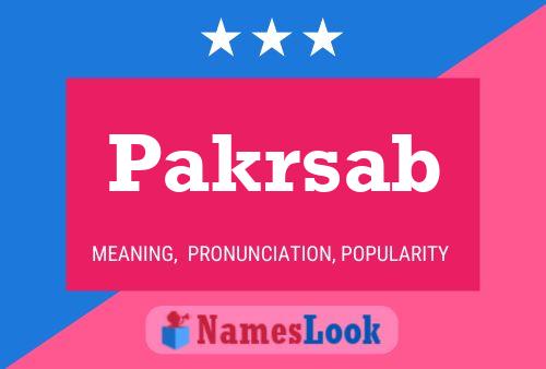 Pakrsab Name Poster