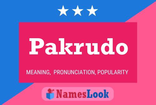 Pakrudo Name Poster