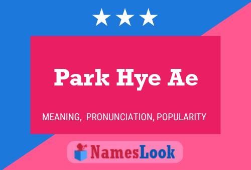 Park Hye Ae Name Poster