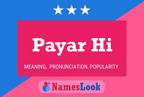 Payar Hi Name Poster