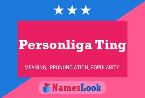 Personliga Ting Name Poster