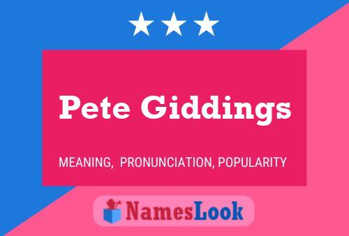 Pete Giddings Name Poster