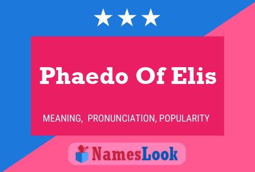 Phaedo Of Elis Name Poster