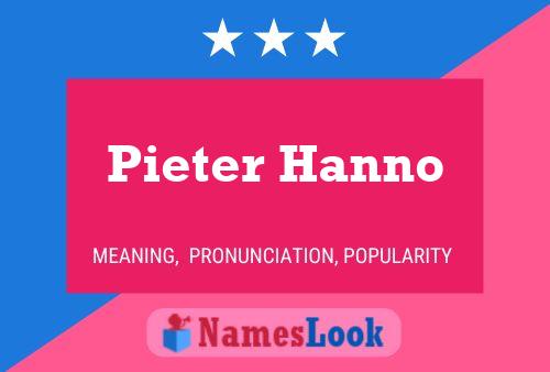 Pieter Hanno Name Poster