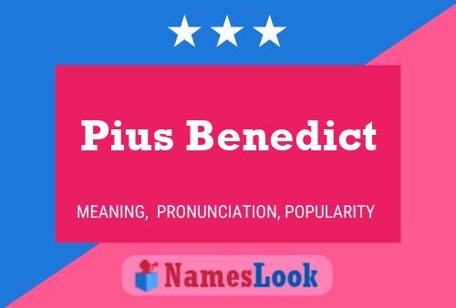 Pius Benedict Name Poster